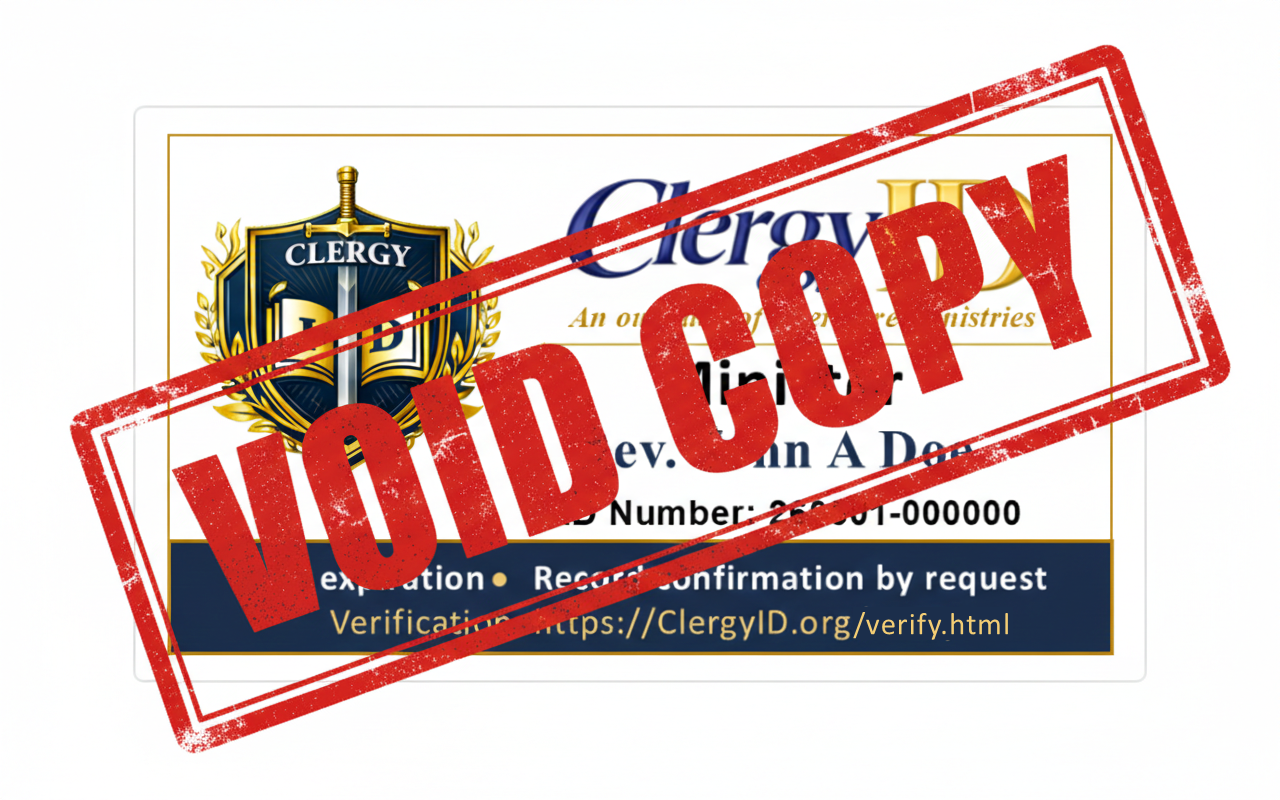 ClergyID Card (English)